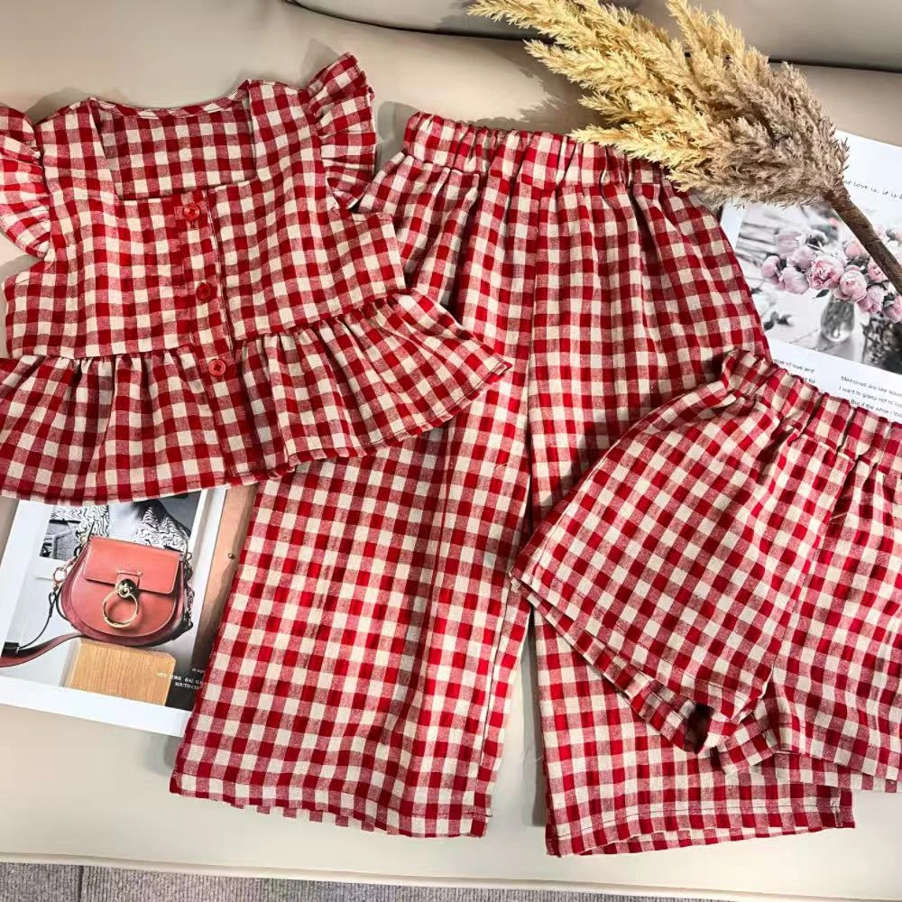 女童碎花无袖裙子套装2025夏款中小童凉爽背心阔腿裤娃娃衫洋气