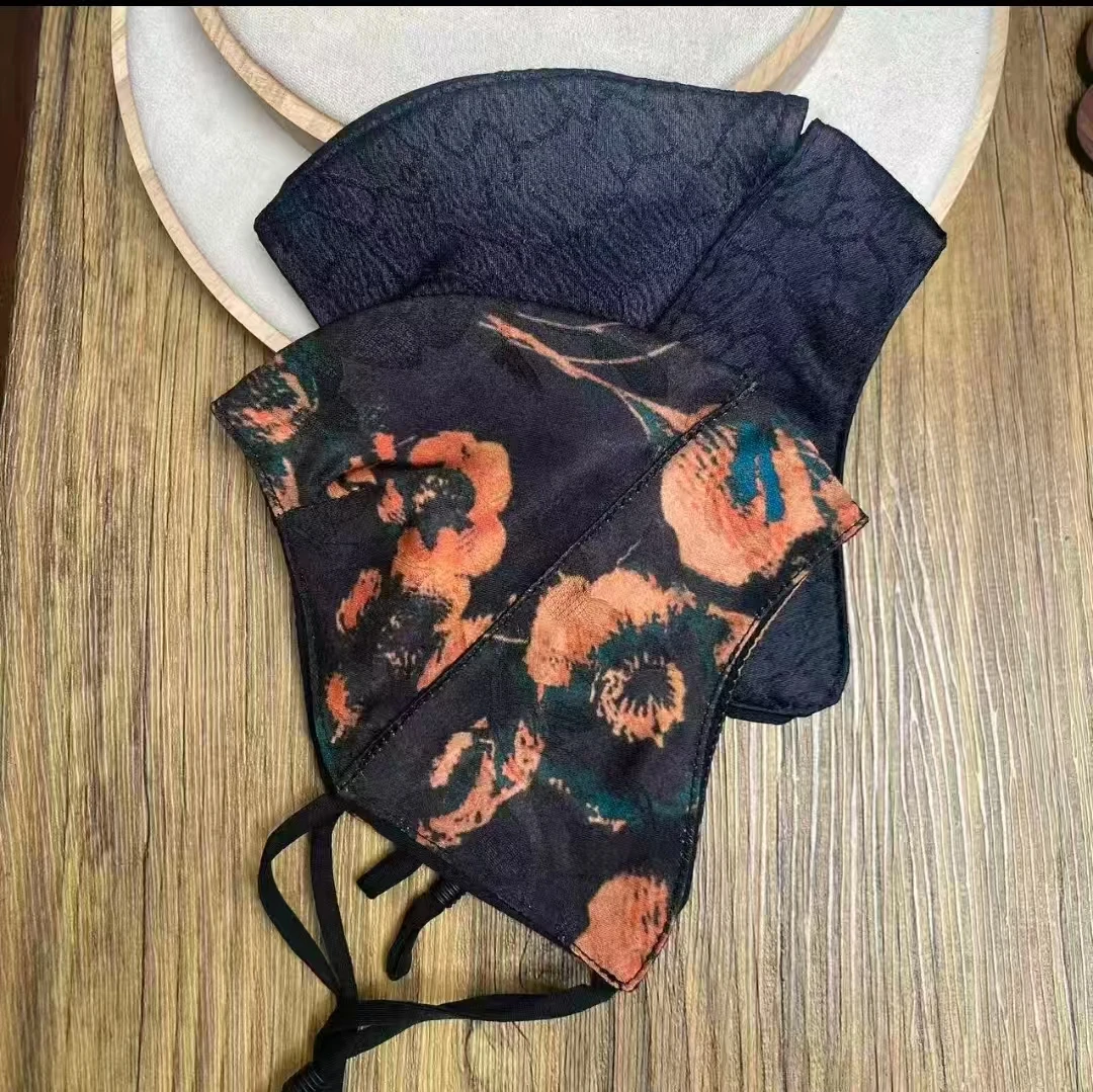 【烟花】香韵纱花萝口罩透气防紫外线高颜值面纱 黑色