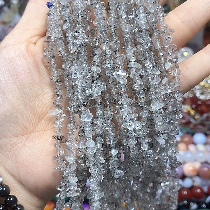 未镶嵌玛瑙/玉髓珠宝半成品天然黑草莓晶绕手4圈