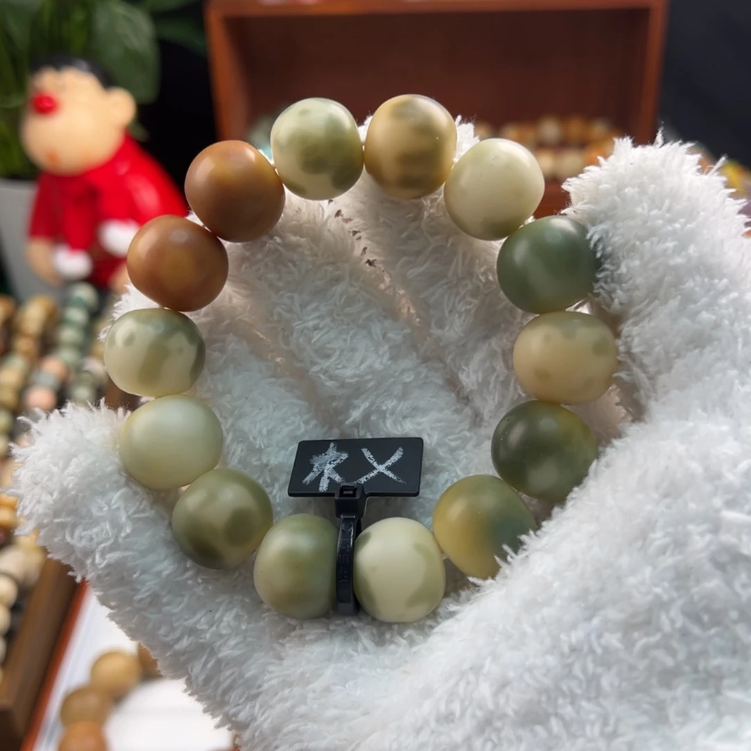 菩提根/象牙果手串卡19干磨苹果瑕疵