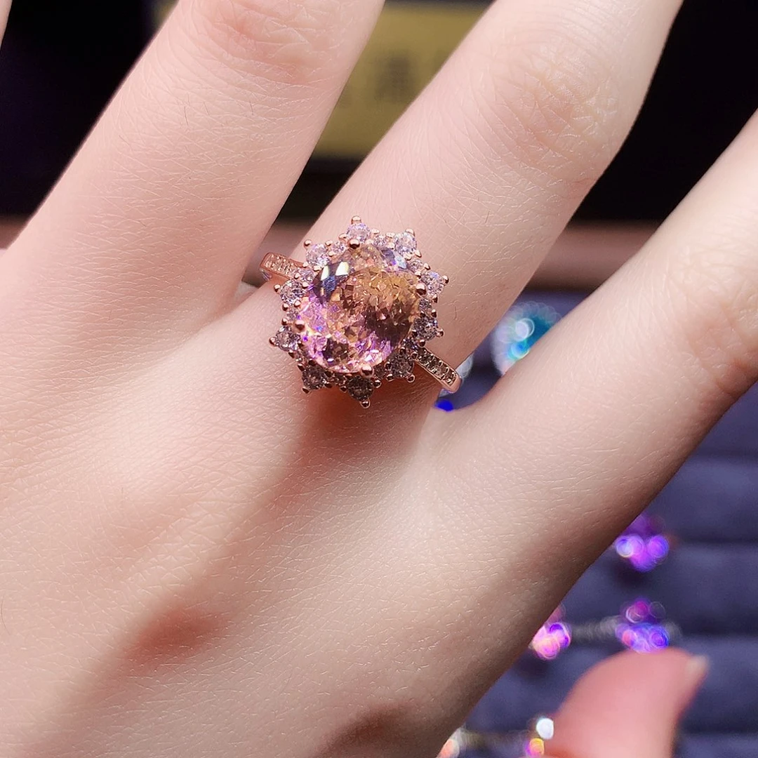 双色碧玺银S925镶嵌戒指