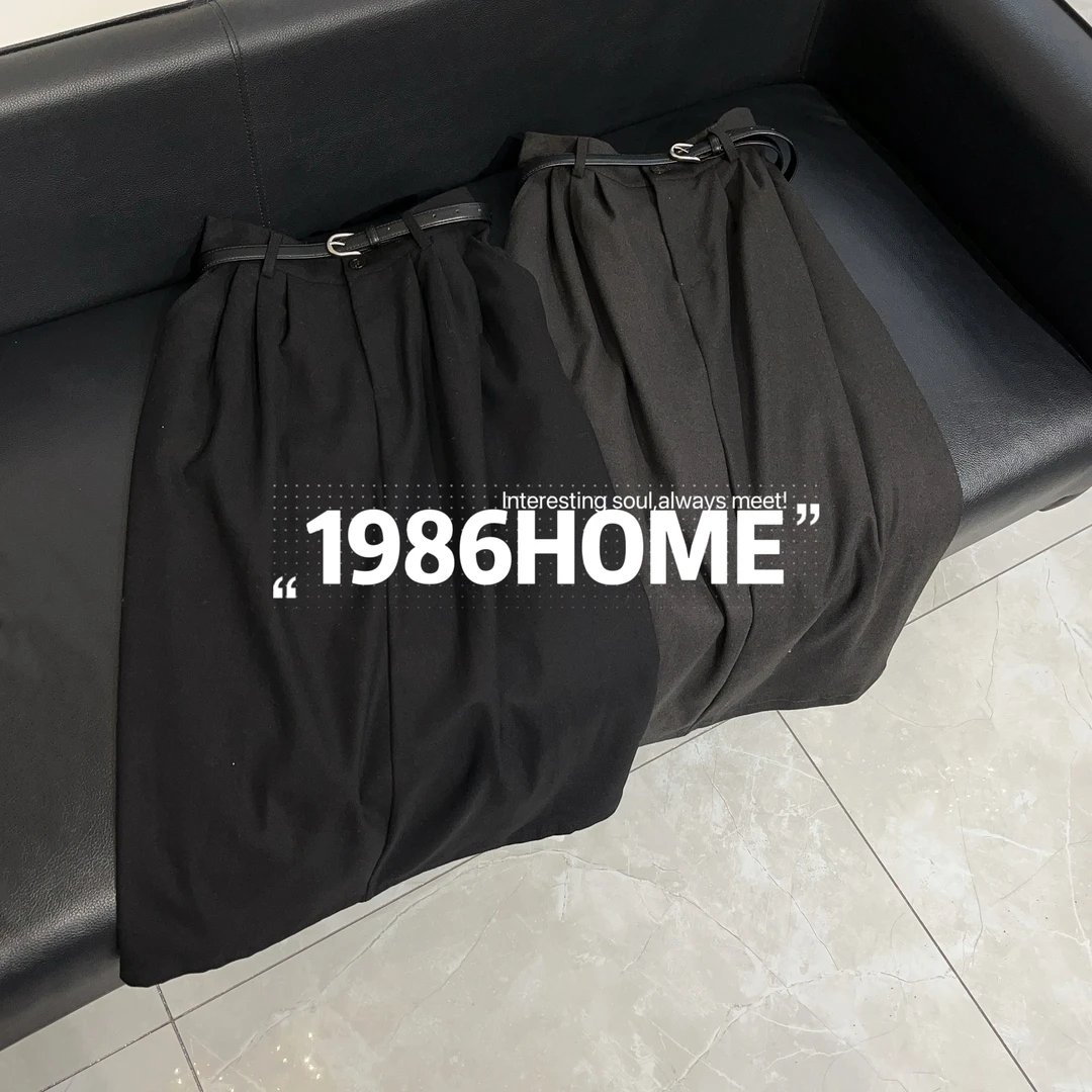 原创设计 时尚百搭纯色ins 半松紧腰伞裙