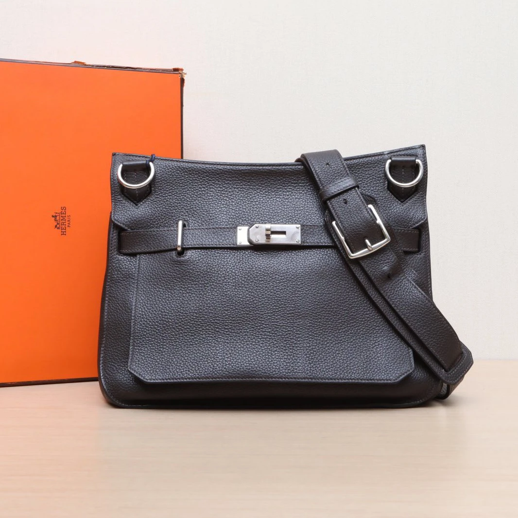 95新 Hermes/爱马仕 【娇】吉普赛 斜挎包34 乌木色 框M P215358763