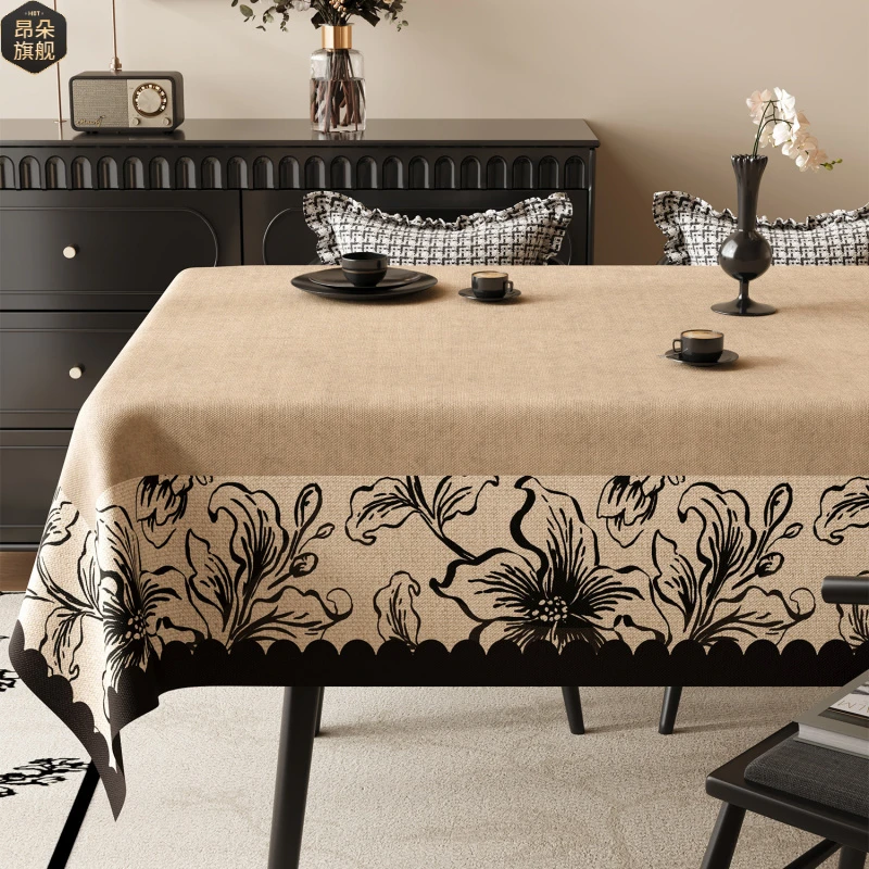 复古桌布防水防油免洗2025新款轻奢高级感餐桌台布中古风茶几盖布