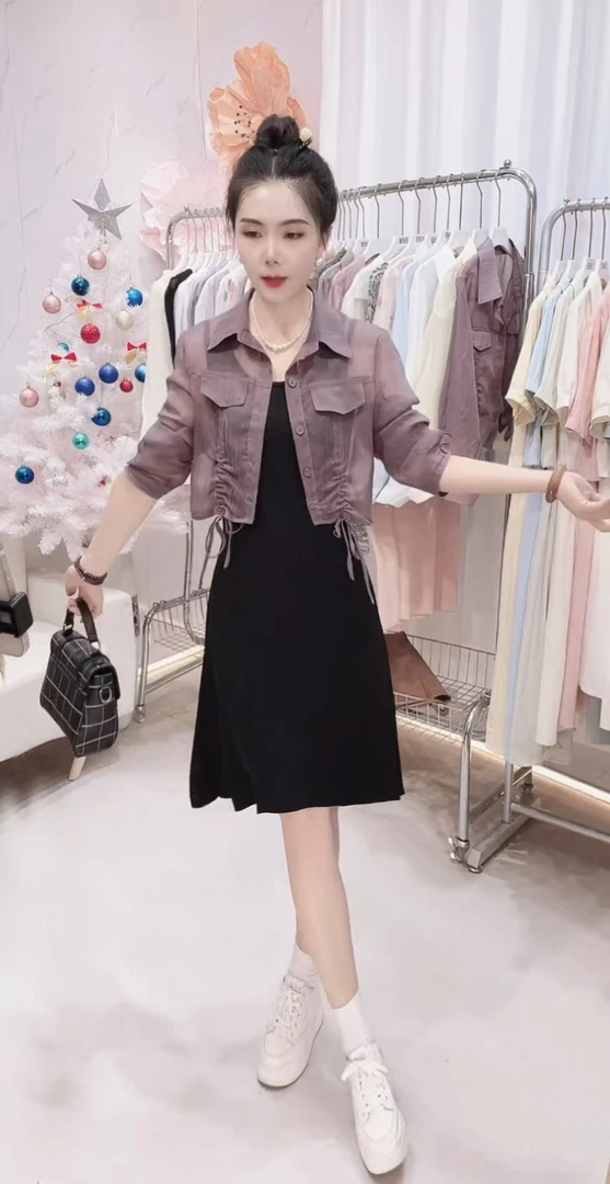 【编码851新】真两件夏季休闲显瘦气质小香风款连衣裙