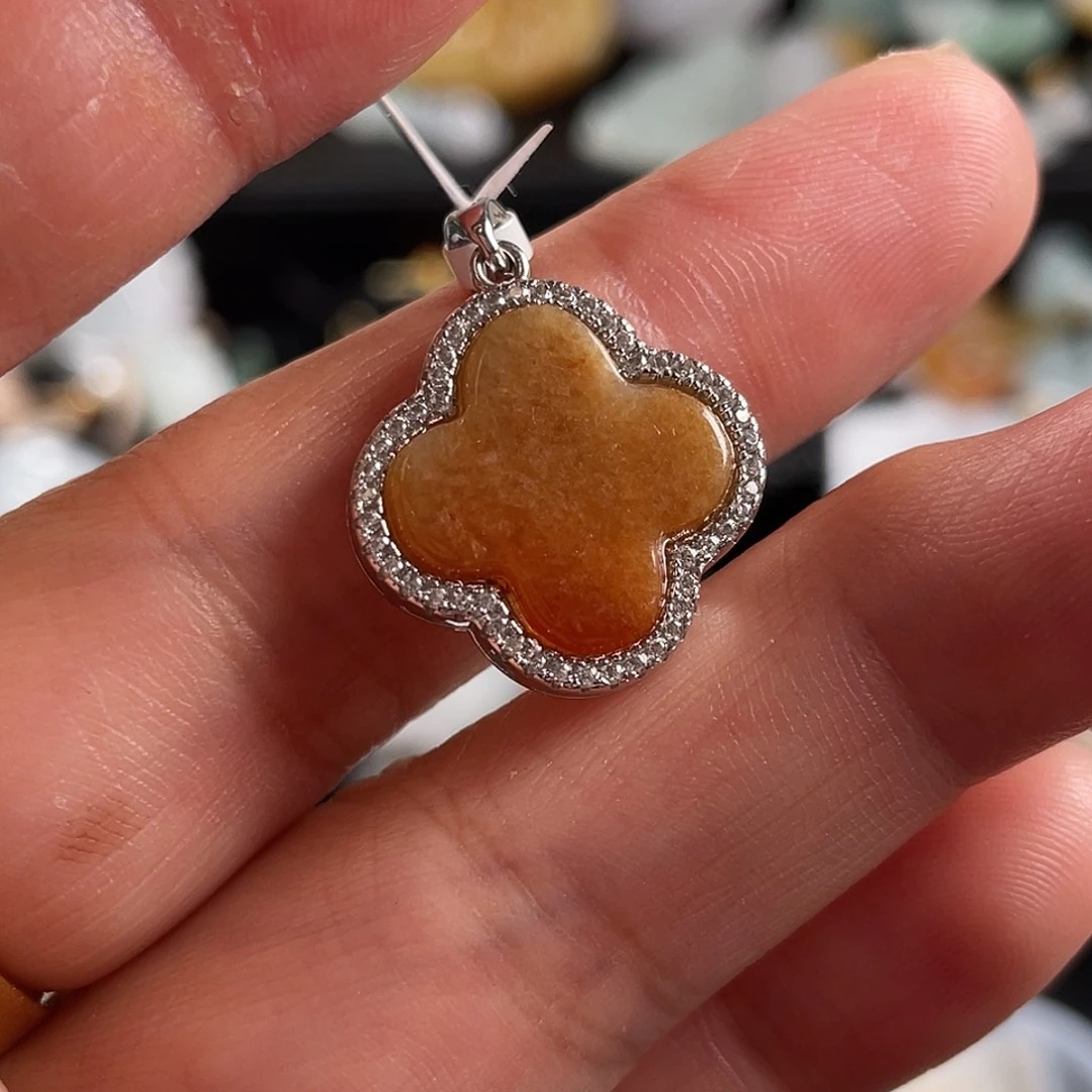 翡翠银S925镶嵌吊坠(不含链)