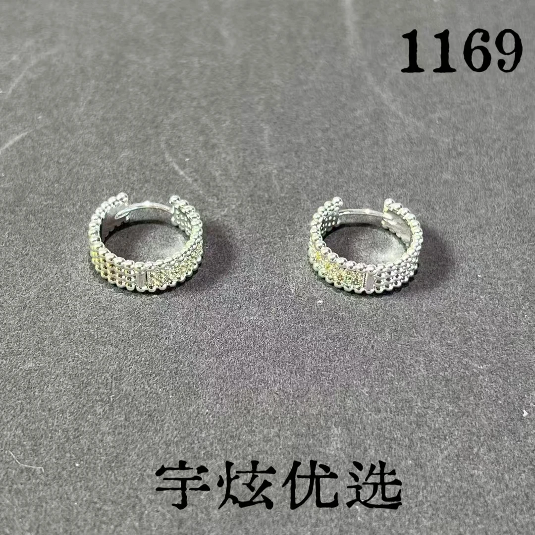 黄铜合成锆石耳饰 时尚百搭耳钉轻奢小众1169