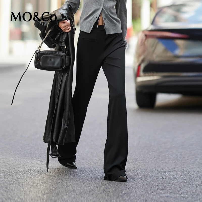 【赵老板专属】MOCO休闲裤秋紧致精裁微喇裤及地四面弹MBD3PAT013