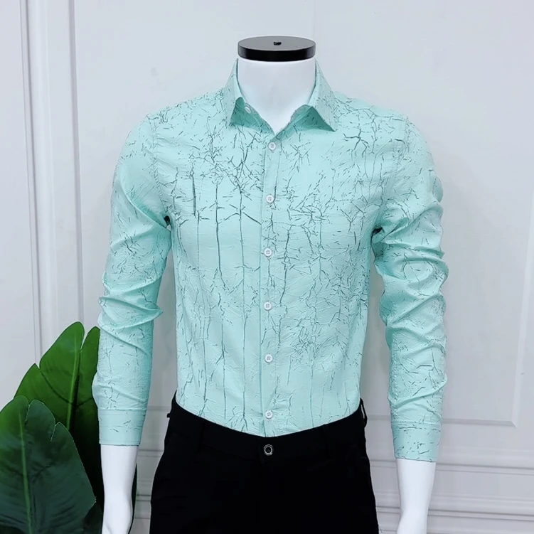 春季新款男装时尚气质潮男穿搭洋气衬衫上新气质修身百搭洋气衬衫