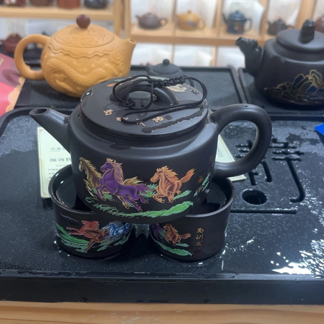 茶壶紫砂一壶2杯123