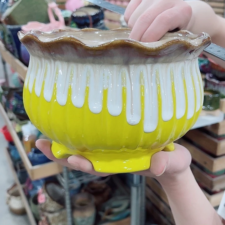 有孔，凑10元包邮陶瓷花盆发货！