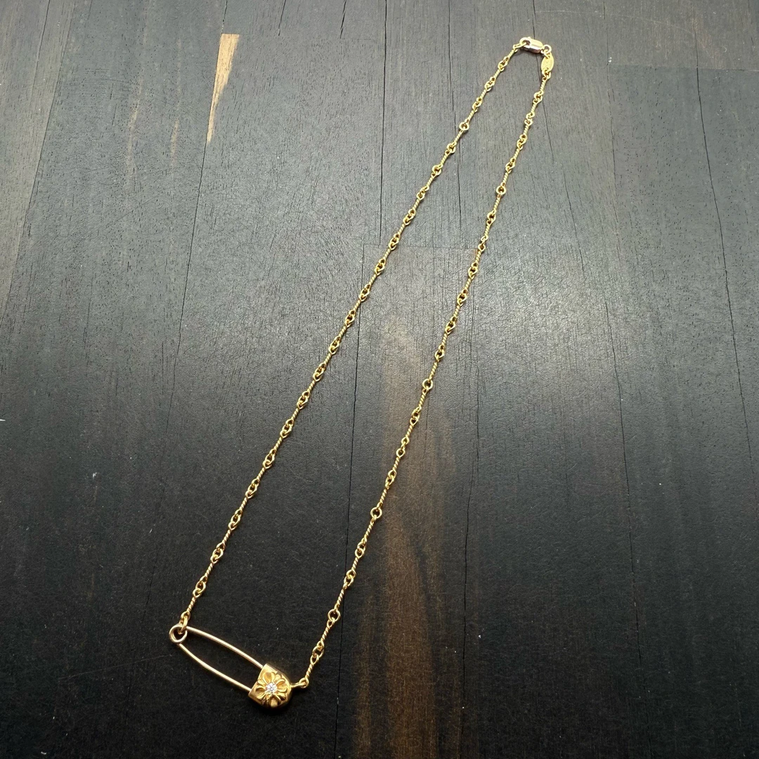 40cm Chrome Hearts 克罗心 白钻别针竹节项链