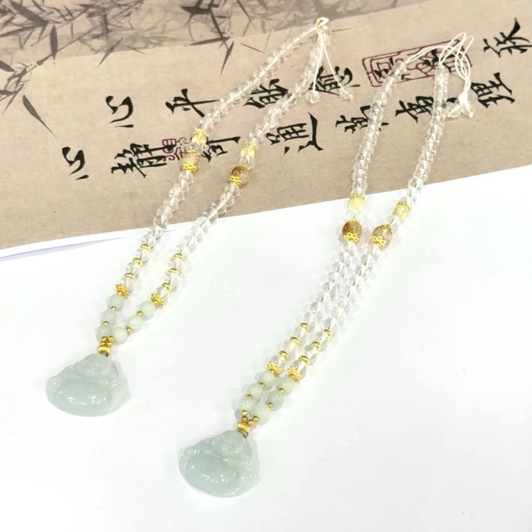 【小宝珠宝】10 T73205-翡翠佛公DIY吊坠