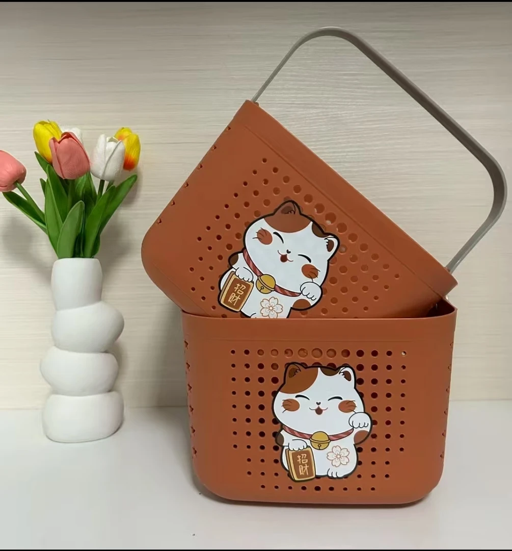 【拍一发2】招财猫家用洗澡多功能收纳筐整理洗漱用品杂物采摘筐