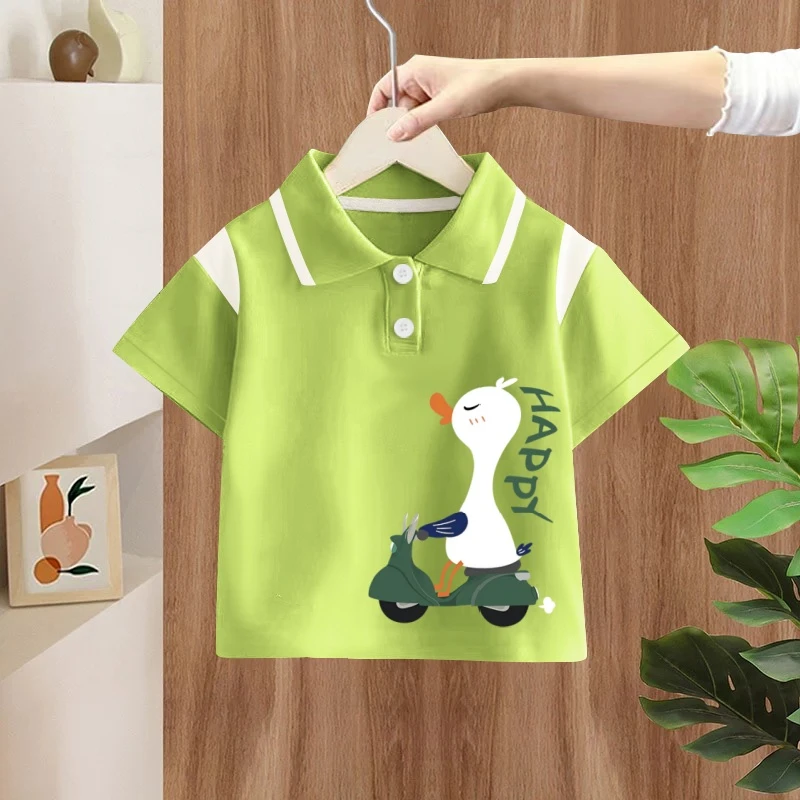 童装男童polo衫短袖t恤儿童夏季上衣2025新款男孩宽松中大童半袖