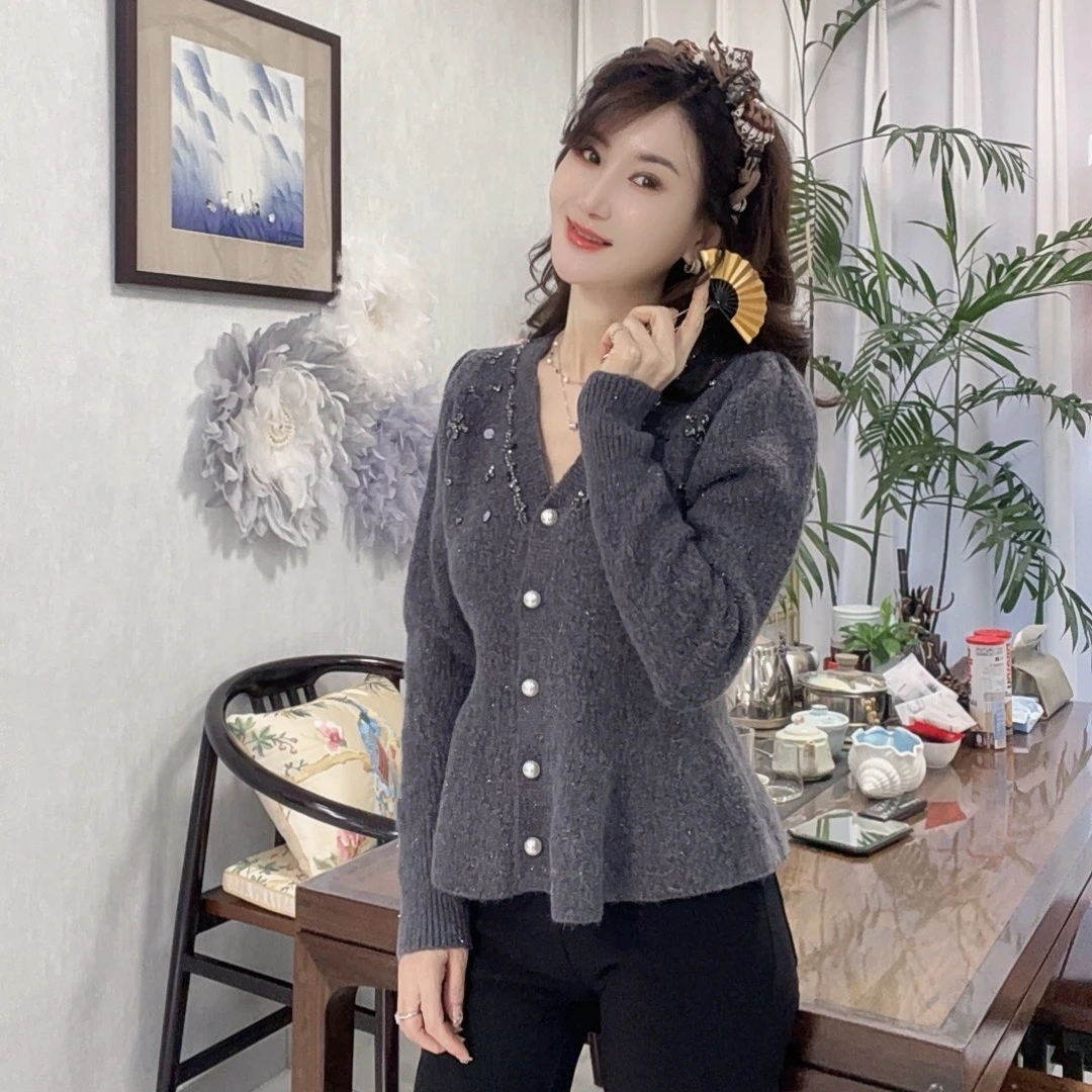 【澜墨儿】满眼星河针织上衣时尚秋冬气质轻奢