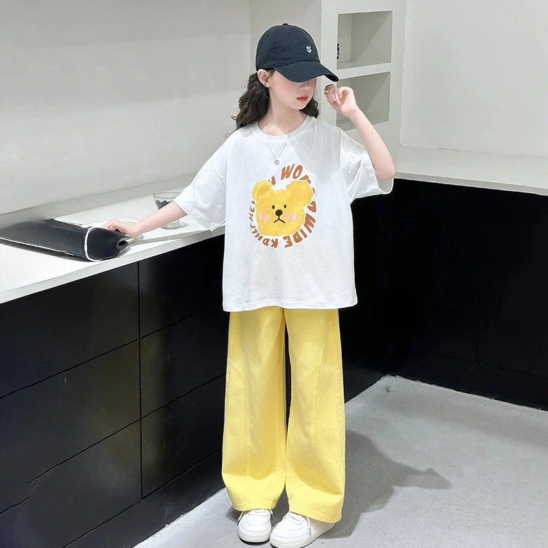 女童夏季套装2025新款洋气时髦儿童短袖夏装女大童夏日穿搭两件套