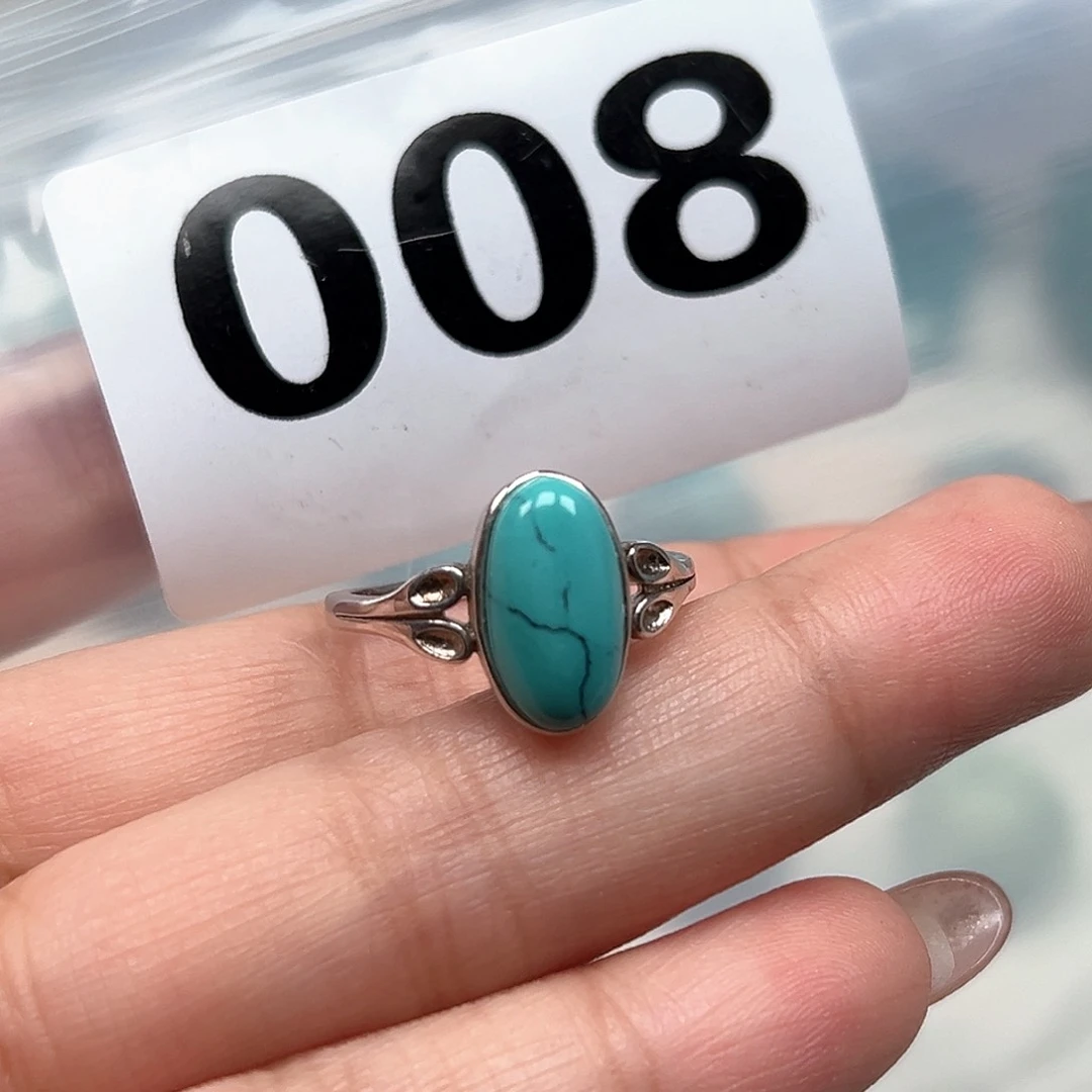 绿松石戒指银S925镶嵌归****行