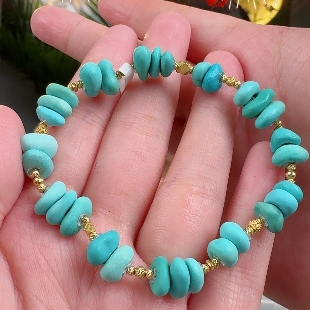 绿松石珠宝奇石18K金镶嵌