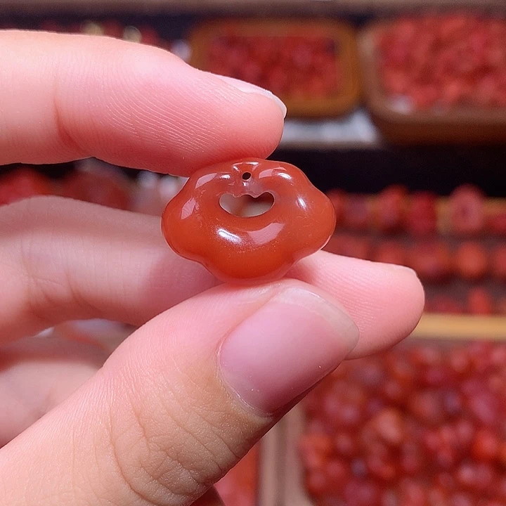 南红玛瑙未镶嵌南红如意锁