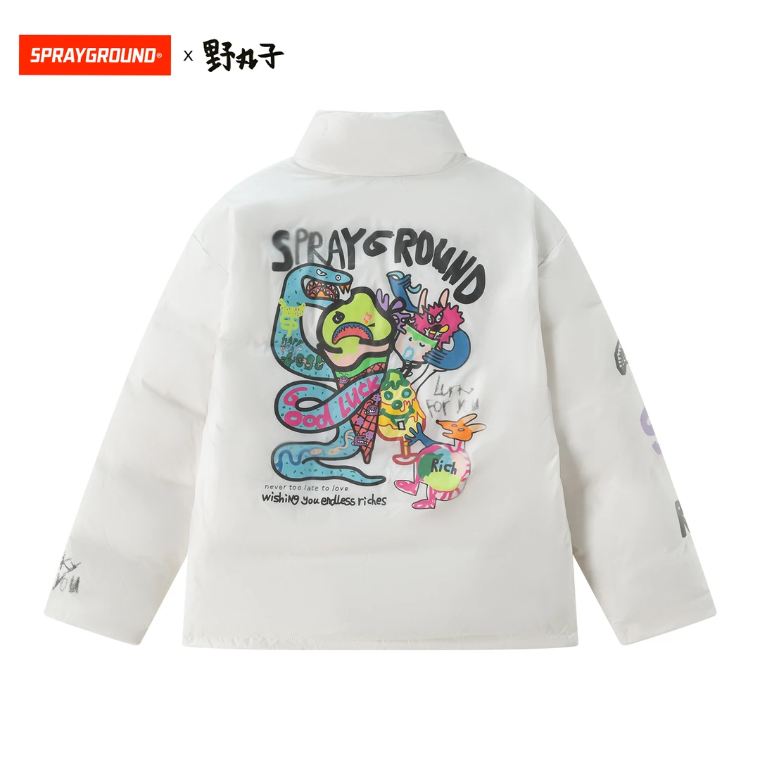 【野丸子联名】SPRAYGROUND鲨鱼嘴羽绒服立领潮流美式JM WE141301