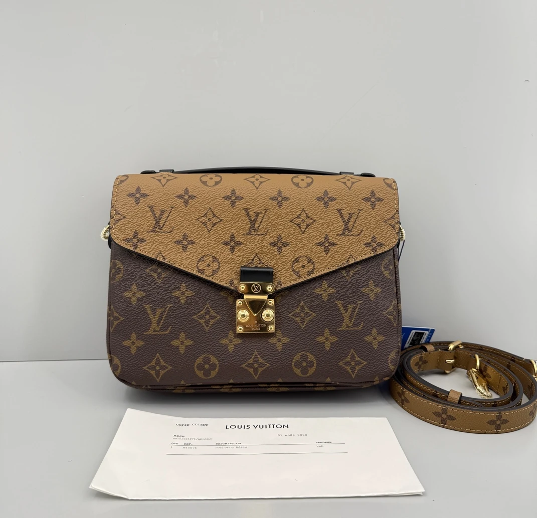 95新 LouisVuitton/路易威登 优选拼色老花邮差包20年带票24x19x6