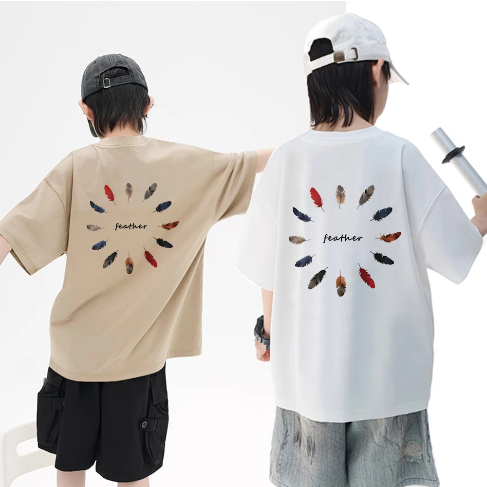 X11 50支双面纯棉 2025夏季男童T恤中大童青少年纯棉短袖T恤潮牌