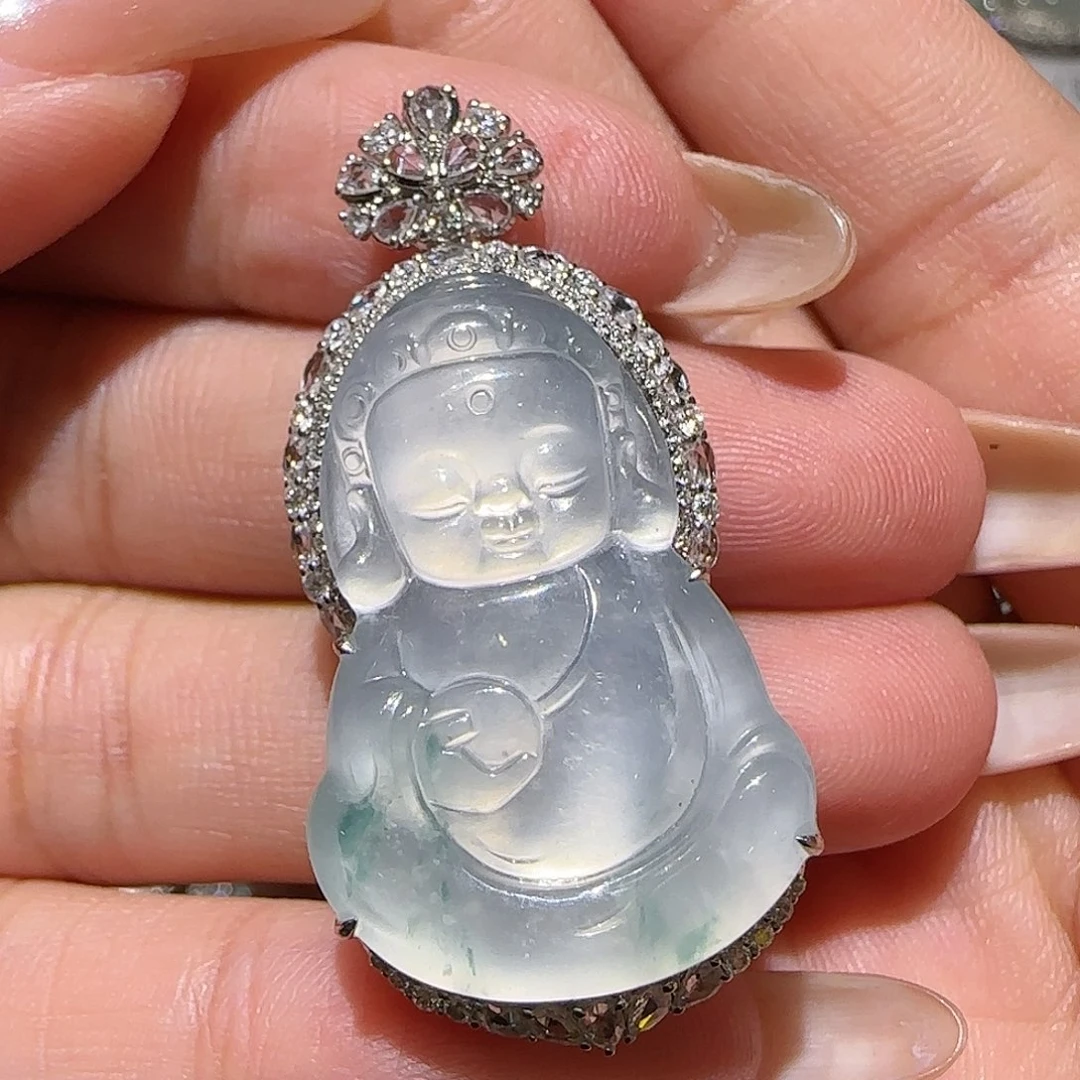 【闪购商品】颈饰18K金镶嵌翡翠天然