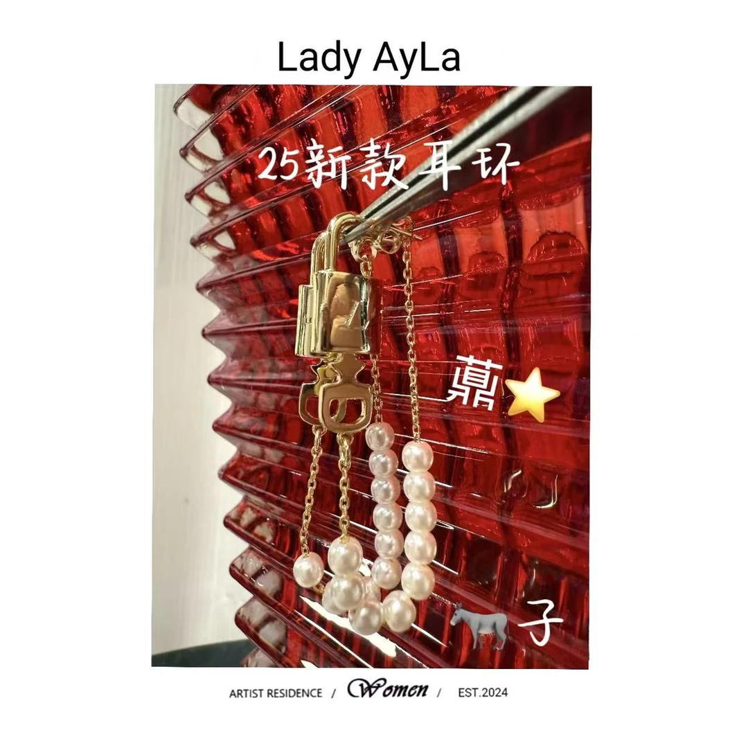 925银仿珍珠耳饰 25S L 流苏 耳环AL9749