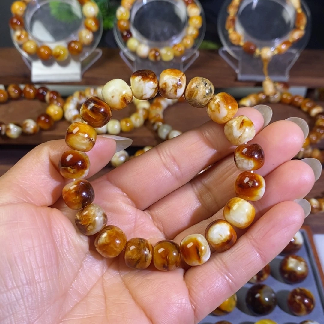 蜜蜡未镶嵌裸石天然沁色蜜蜡老型手串11➕mm