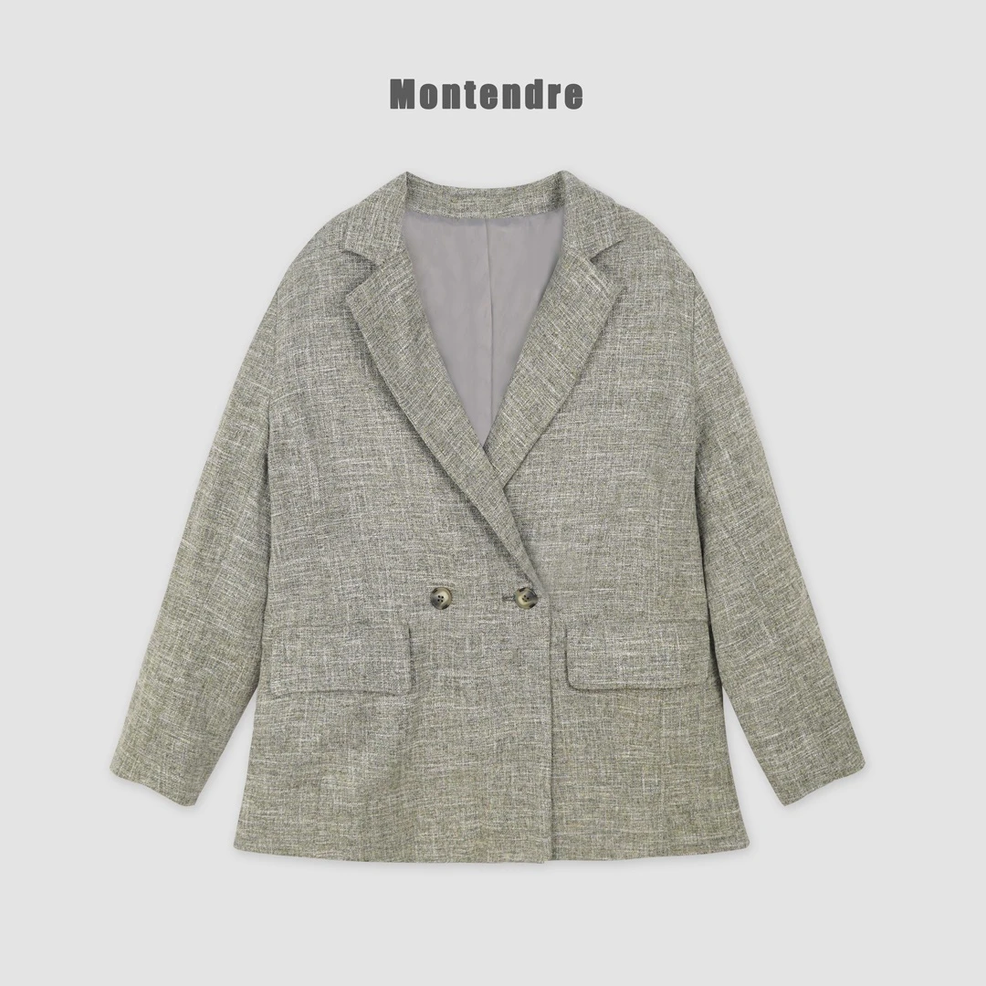 【MonTendre】秋季新款 S 混纺气质百搭休闲通勤西装外套女