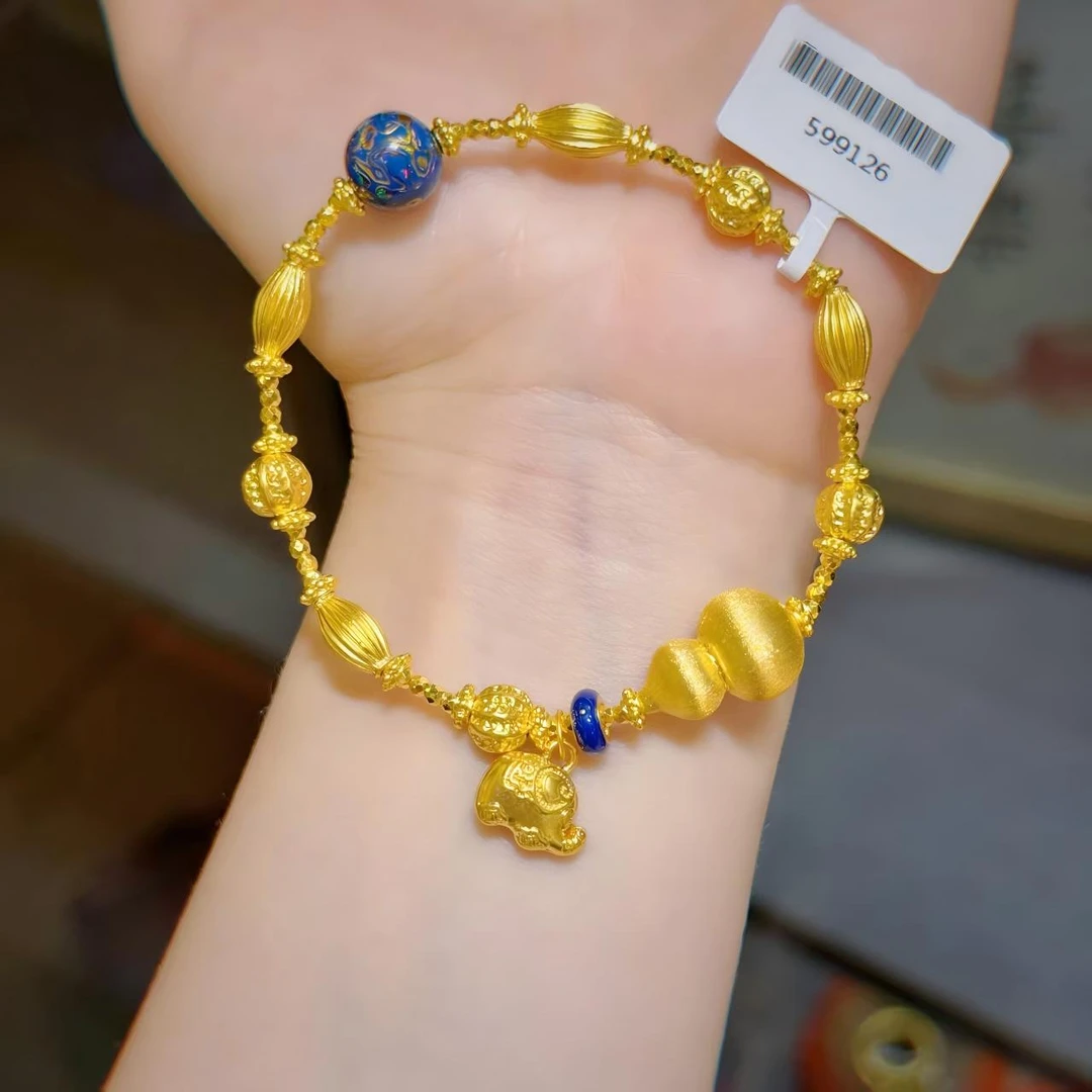 【小鹏黄金】足金999大漆珠流光幻彩手链5.51 5.48 5.5 5.52 5.45