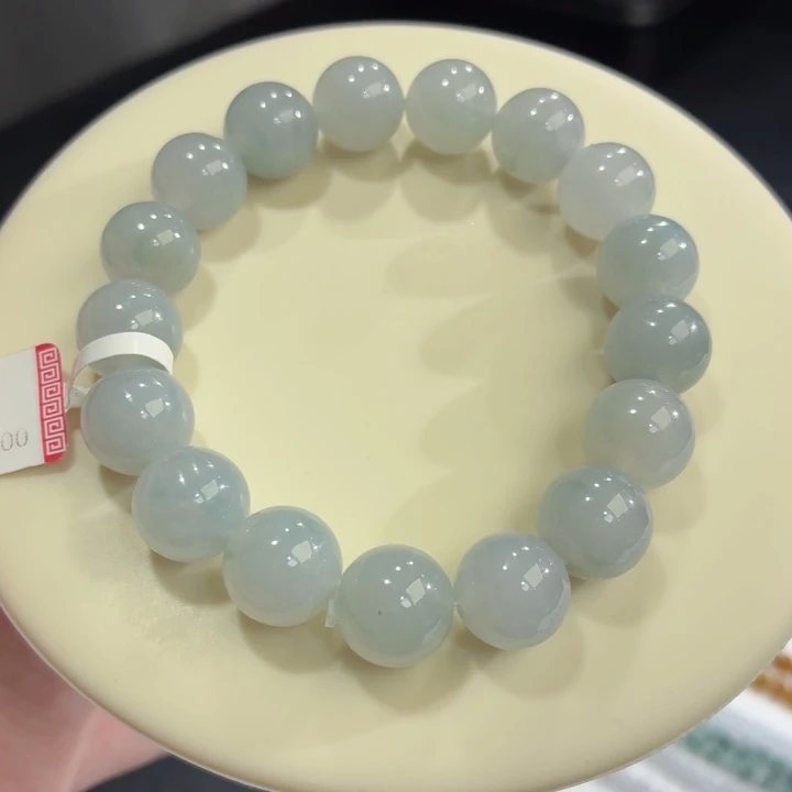 翡翠未镶嵌手链冰胶蓝底飘花卡12