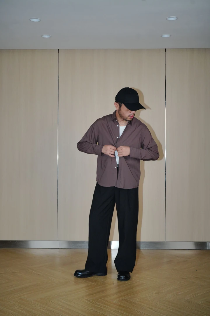 TIAS【25AW】学院风暗线长袖衬衫T236136