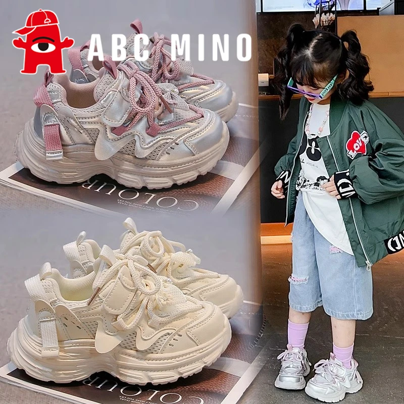 ABC MINO女童老爹鞋夏季儿童洋气时尚运动鞋2025新款中大童跑步鞋
