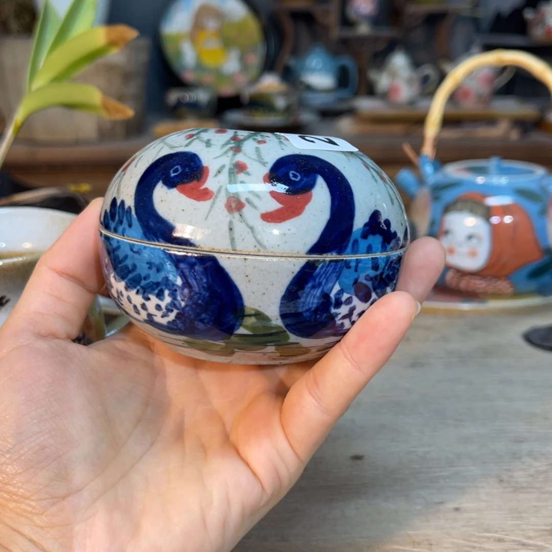 壶素浅陶瓷手工手绘