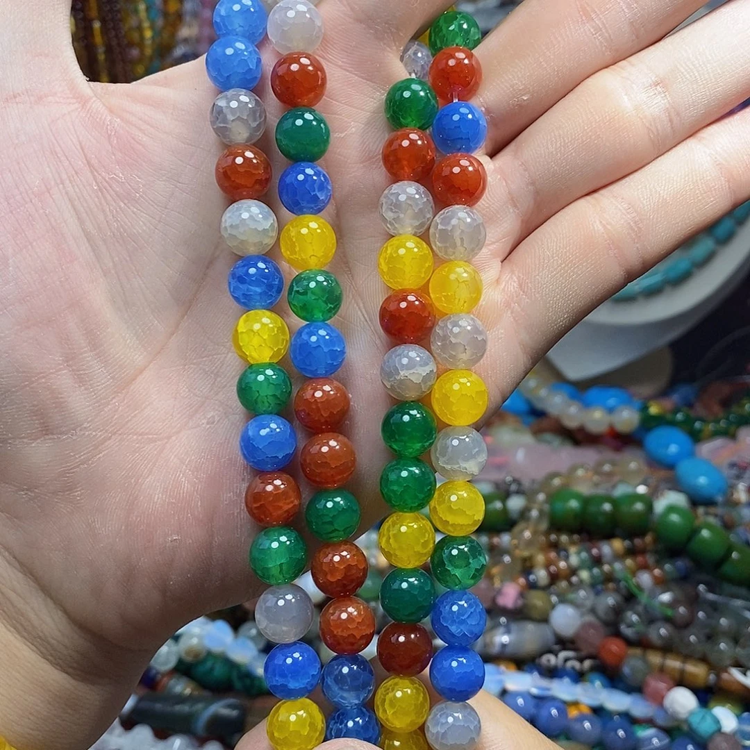 石英质玉未镶嵌，多宝龙鳞玛瑙10mm，