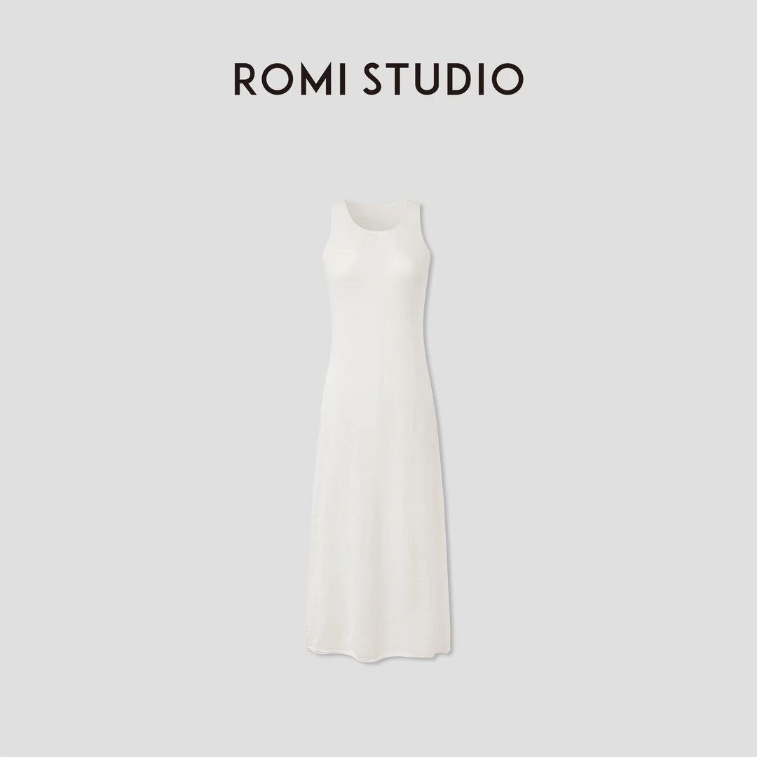 ROMI STUDIO 100%欧洲进口亚麻 轻薄宽松H版无袖连衣裙RWCRLT3283
