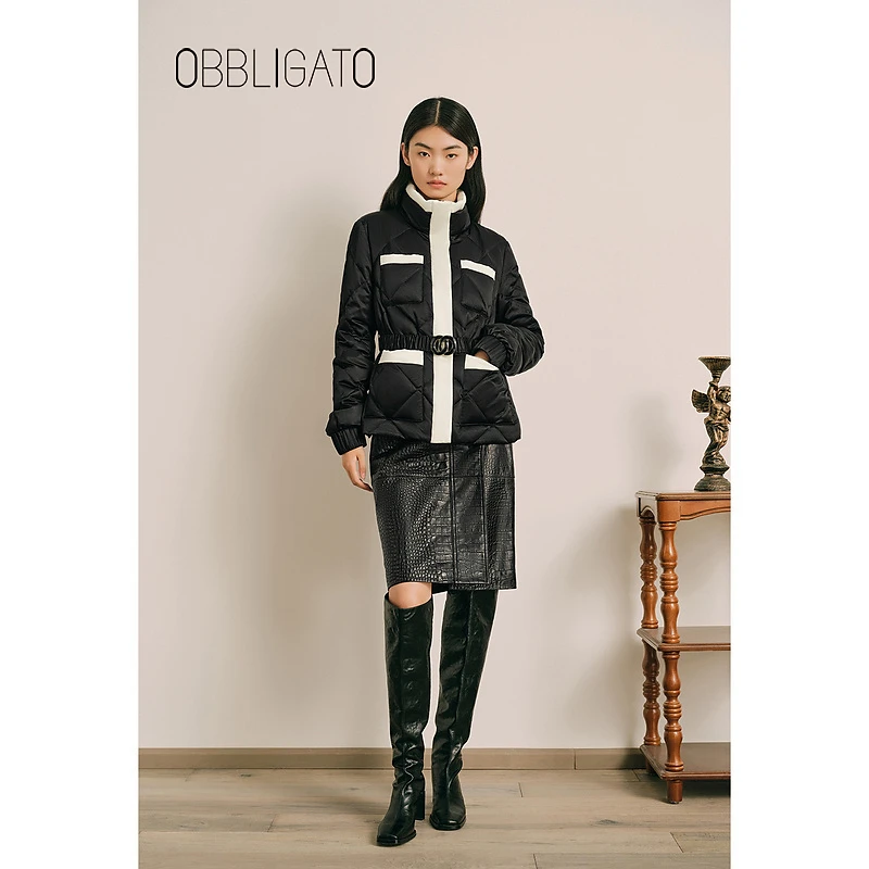 OBBLIGATO奥丽嘉朵1C64308040专选秋冬立领鹅绒羽绒服