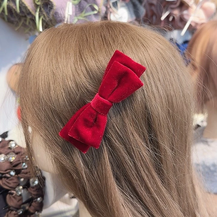 非金属布艺红丝绒鸭嘴夹