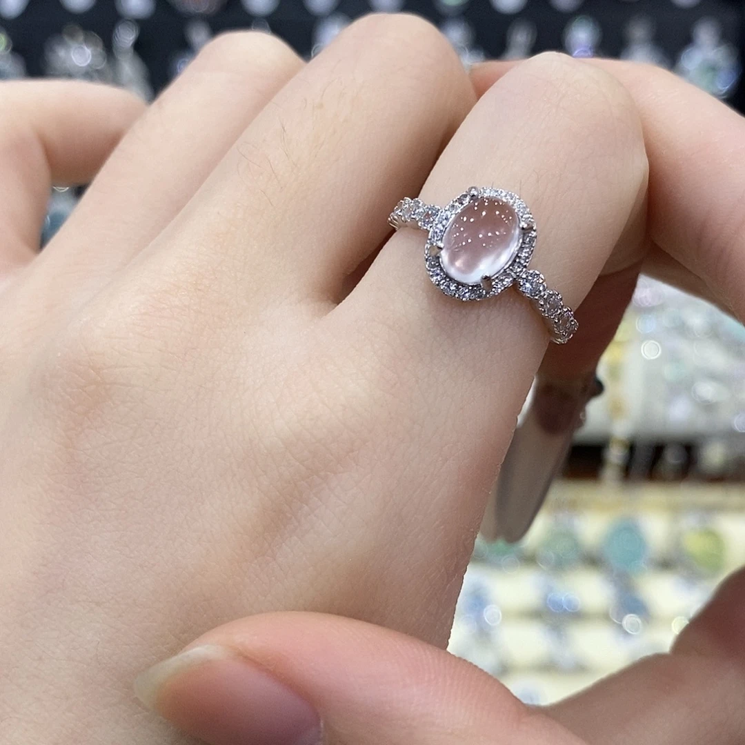 银S925镶嵌芙蓉石戒指