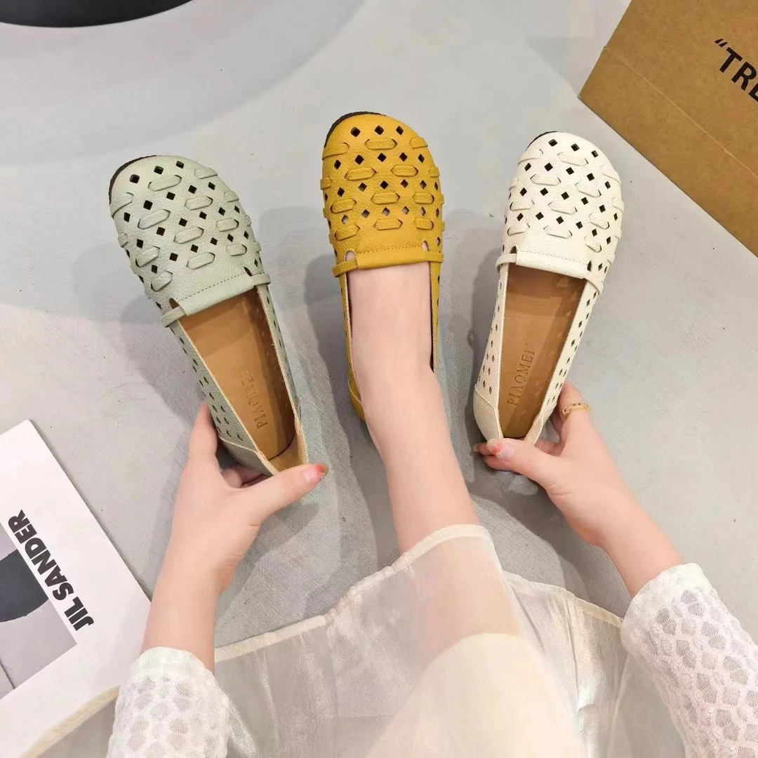 【夏日上新】2025新款透气镂空女式软底舒适女鞋时尚百搭平底单鞋
