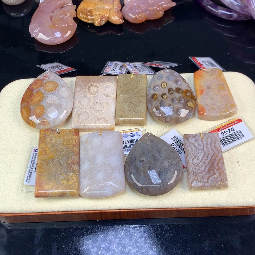 【闪购商品】颈饰未镶嵌硅化珊瑚（珊瑚玉）16号吊坠50米一个可挑