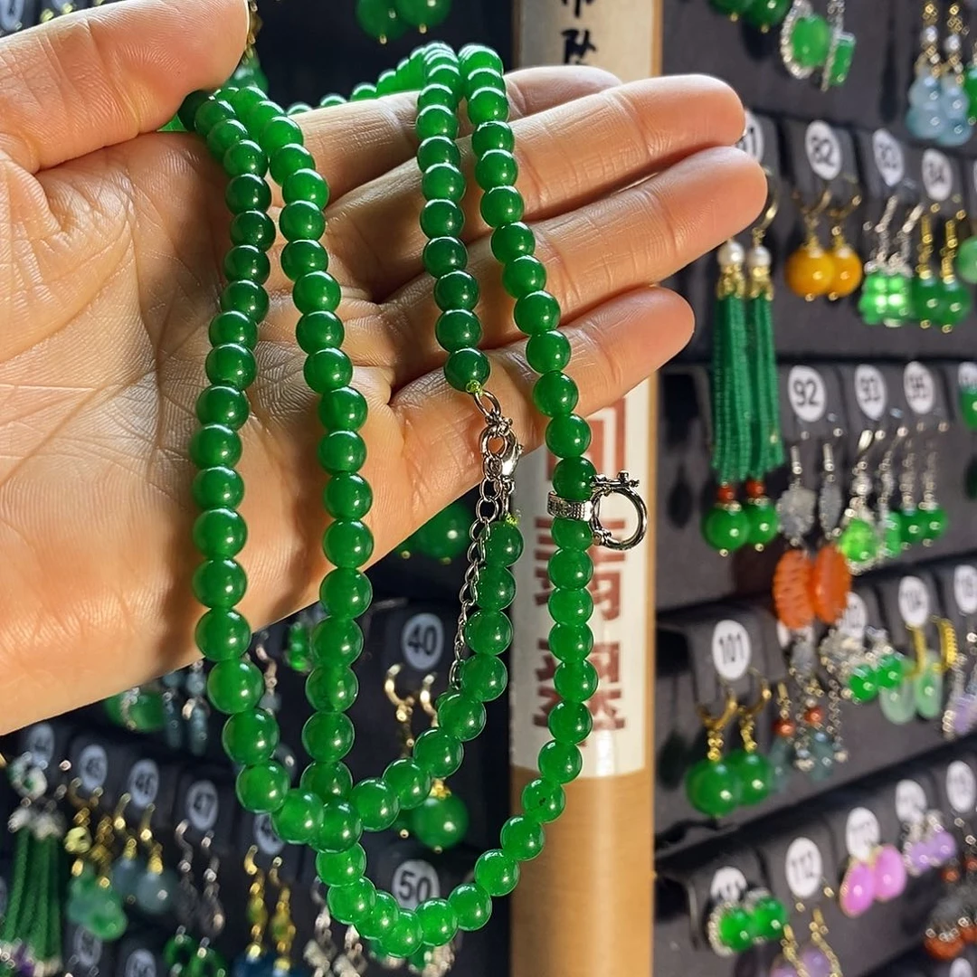 银S925镶嵌翡翠耳饰银扣头