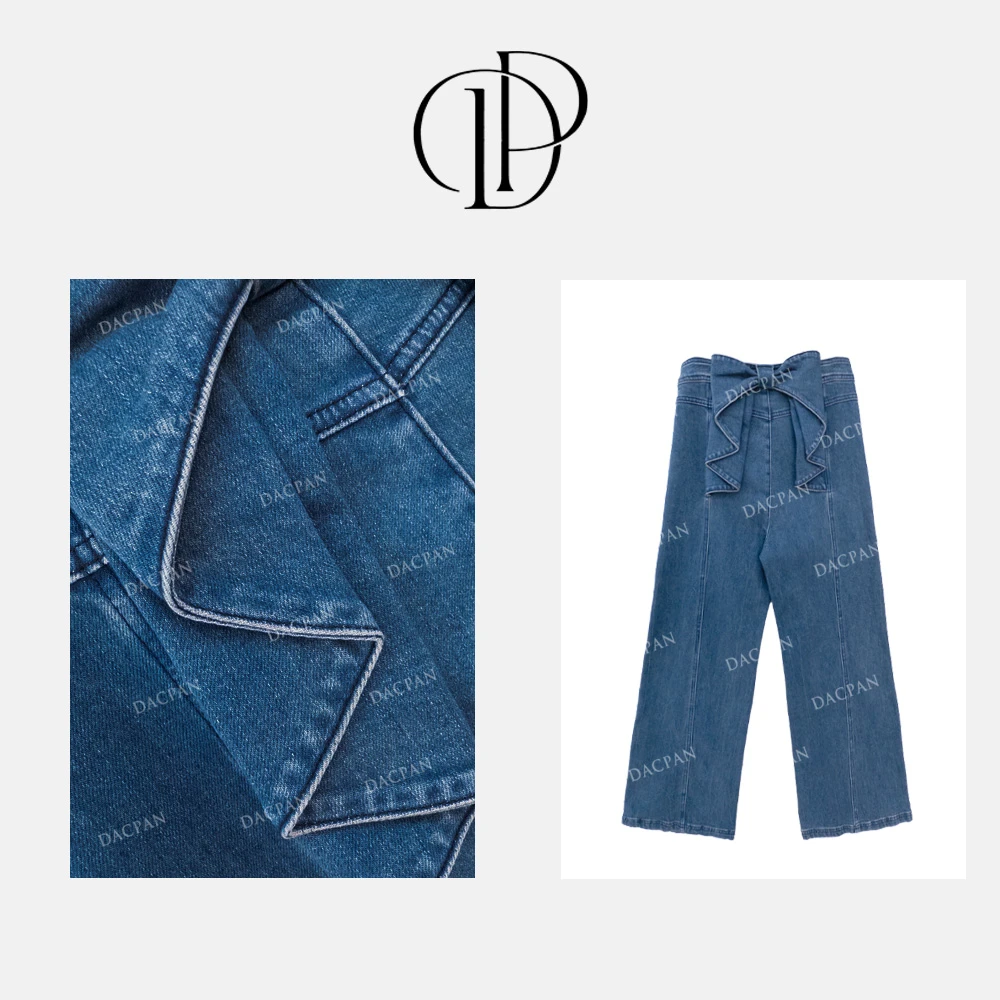 DACPAN-“时空恋人”设计感蝴蝶结直筒牛仔裤 2025/盼·PP 9030