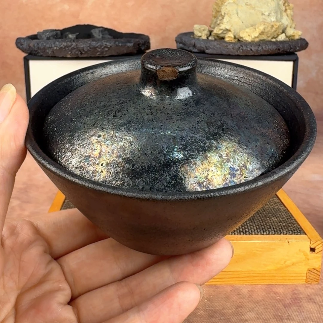 匠*傅荥经黑砂炸福利微瑕盖碗不退不换介意勿拍44