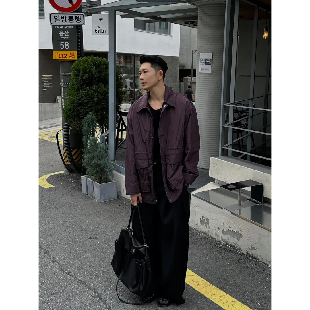 【DUPU】25A/W 普拉家经典 暗紫色中款抽绳风衣外套