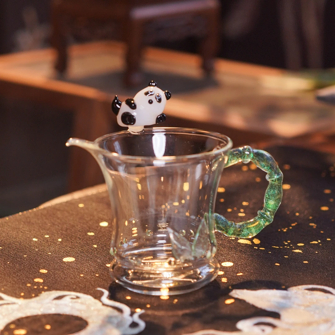 晶焱网红熊熊如意公杯喝茶饮茶品茗茶道高级银公道杯高档动物个性