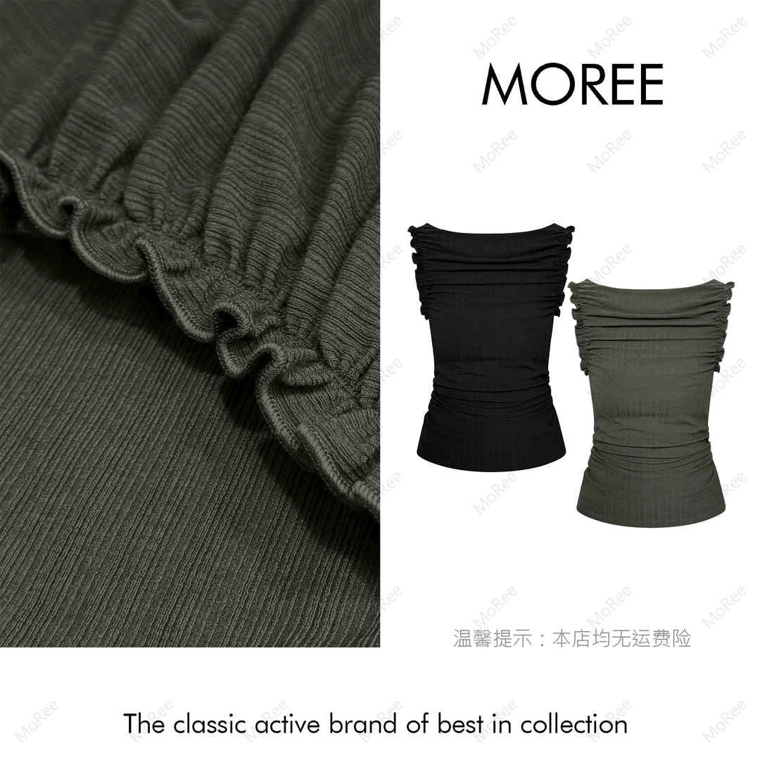 【MOREE】ventes褶皱小众设计感上衣-F8366