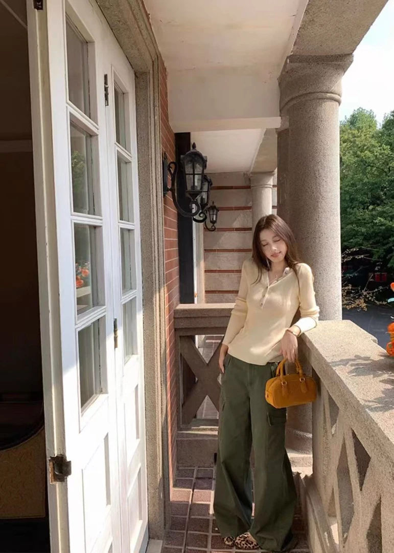 翻盖 挺括军绿工装裤